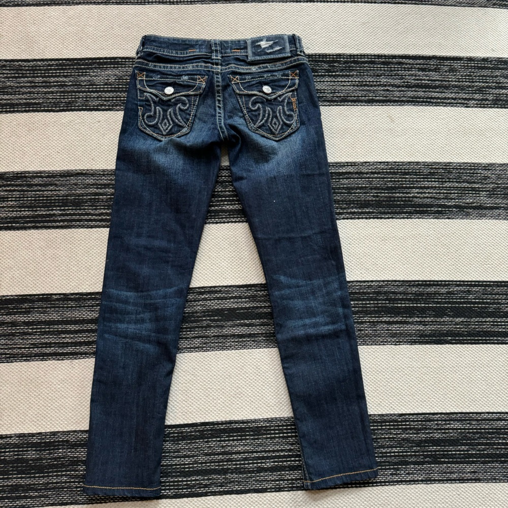MER Denim Womens Dark Wash Spokane Cigarette Skinny Stretchy Jeans‎ Size 24x34
